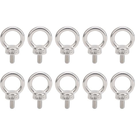 Vis de levage M6 x10 - Écrous à œil en acier inoxydable 304, kit de 10 pièces de fixation pour levage (1/5)