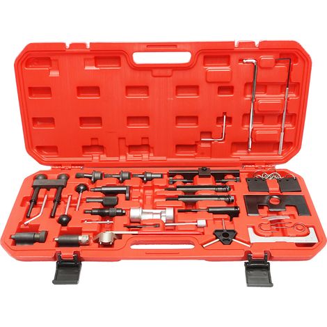 Set di strumenti per bloccare e fissare la distribuzione VW, Audi, Seat, Skoda per motori benzina e diesel, 34 pezzi Breckner Germany (1/5)