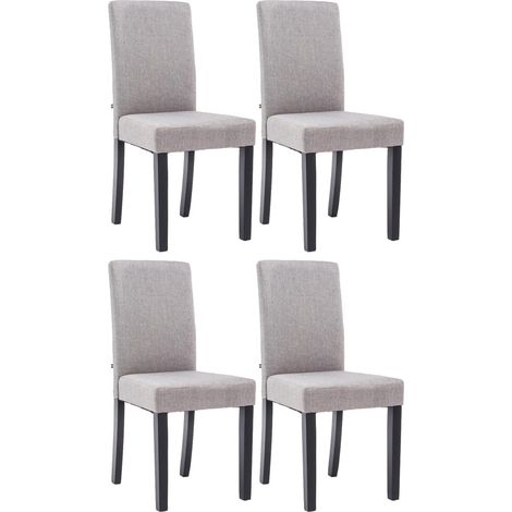Juego de 4 Sillas de comedor Ina de tela Gris claro Negro (1/5)