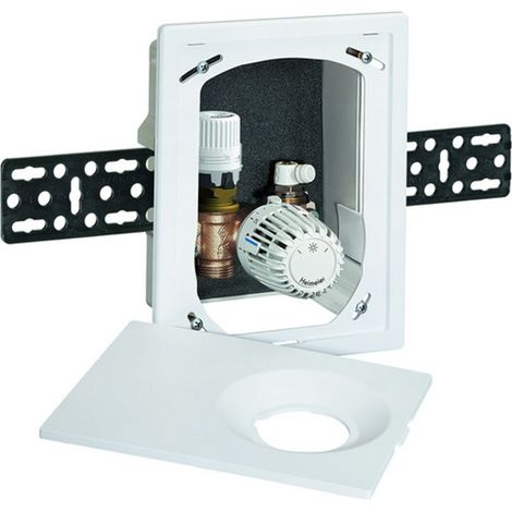 HEIMEIER Caja empotrada Multibox Eclipse K con válvula termostática, blanco RAL 9016, 9318-00.800