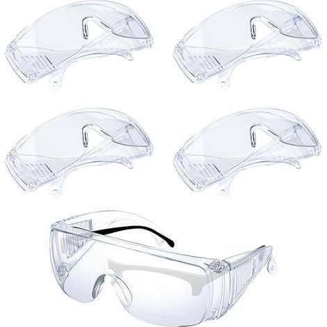 Lot de 5 lunettes de protection transparentes – Revêtement anti-buée et anti-rayures – Ajustement sécurisé pour laboratoire et horticulture (1/5)