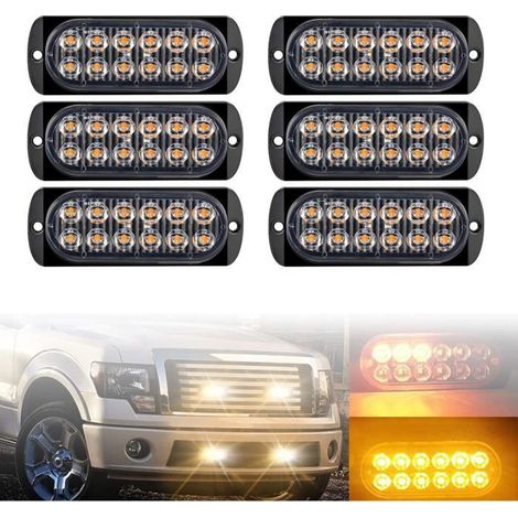 6 x led feux stroboscopique 12v 24v led lampe flash stroboscope feux clignotant warining beacon lights barre lumière durgence (1/4)