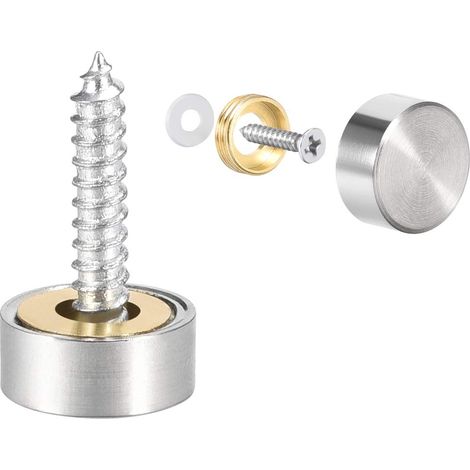 Cache Vis Miroir Décoratif Capuchons Acier Inox 12mm 8Pcs (1/5)