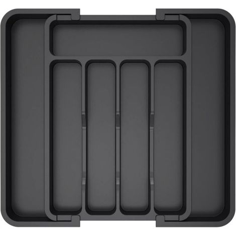Medium-sized cutlery drawer, extendable kitchen utensil tray, cutlery holder and BPA-free cutlery tray, adjustable plastic storage for spoons, forks, and knives, (1/5)