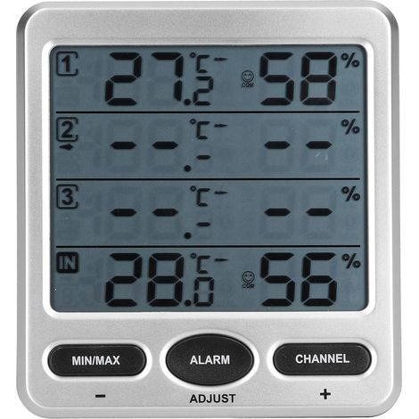 Hygromètre TSWS10 avec affichage numérique LCD de la température et de l'humidité et 3 capteurs déportés (1/5)
