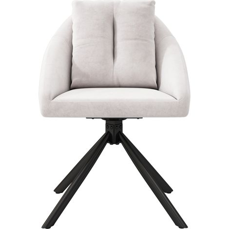 Sedie da pranzo girevoli in velluto beige con braccioli, 4 pezzi (1/5)