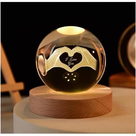 Veilleuse en boule de cristal 3D Décoration de Noël Ange lumineux Veilleuse avec lumière LED Décoration VEILLEUSE HORS PUERICULTURE (1/5)