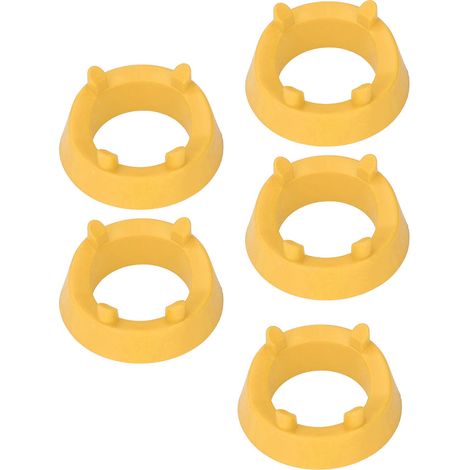 Support de 5 Balles Sphériques en Plastique pour Sports Collectifs - Football, Basket, Volley, Rugby - Coloris Jaune (1/5)