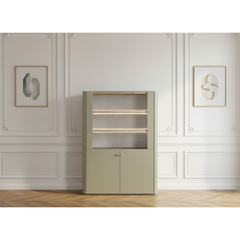 BOBOCHIC - Meuble vitrine 2 portes H. 138 cm ANYRA   Vert