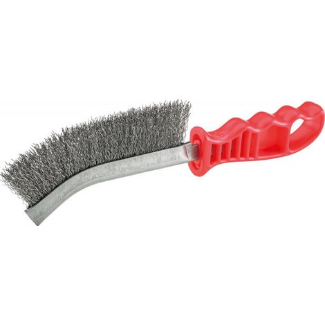 Mango Del Cepillo De Plástico De Alambre De Acero Inoxidable Rojo Mango De Plástico 280 X 25 Mm Fortis