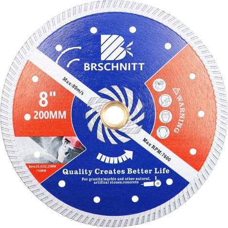 Diamant Trennscheibe 200mm Turbo für Beton, Granit, Marmor, Stahlbeton (1/5)