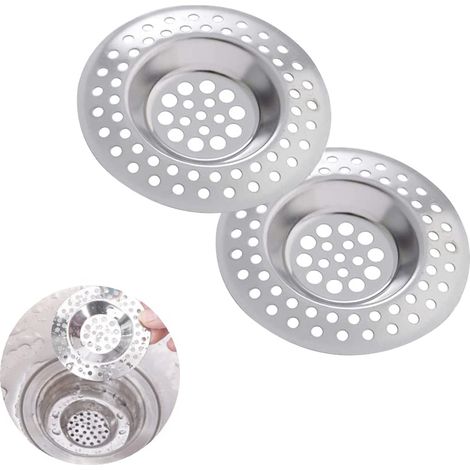 2 Pcs Filtre évier Cuisine, Évier Filtre de Vidange, Grille Evier Cuisine, Filtre à évier en Acier Inoxydable, pour Évier de Cuisine/Salle de Bain Filtre Anti-Obstruction (1/5)