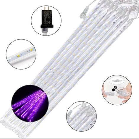Guirlande lumineuse effet pluie de météores pour une décoration extérieure féérique, guirlande lumineuse romantique effet neige, longueur extensible pour une présentation personnalisée (1/5)
