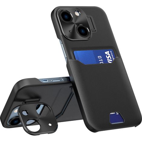 Custodia con supporto in pelle per Samsung Galaxy S23+ - Nera (1/5)