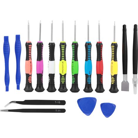 Kit de démontage 16 en 1 avec tournevis plat, cruciforme et à cinq pans pour smartphone (1/5)