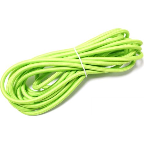 1 rouleau Câble électrique décoratif, vert, 5 m, section 2x0,75 mm², gaine textile extérieure, diamètre 6 mm (1/3)