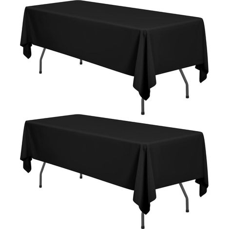 2er-Set Tischdecke Schwarz 153x320 cm Rechteckig Pflegeleicht Polyester