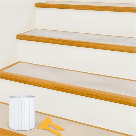 Lot De 15 Bande Antidérapante Escalier 15 x 80 cm, Transparent Tapis Escalier Antidérapant, Anti Dérapant Tapis d'Escalier Imperméables, Couvre Marche Contre Marche Adhesif Pour Bois Et Marbre (1/5)
