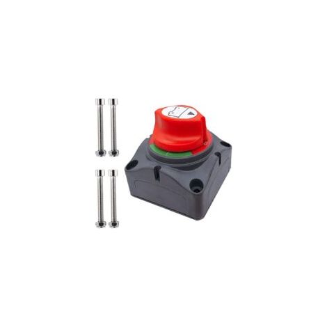 Interruttore batteria, interruttore di isolamento batteria, interruttore di disconnessione batteria, interruttore di isolamento batteria per barca, camion, auto, trattore, autobus, yacht, 6,5 x 6,5 x 