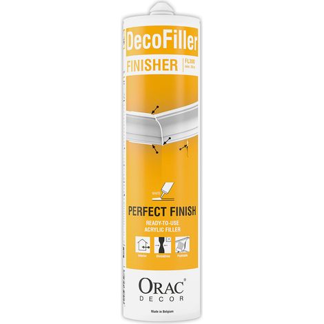 Mastice Orac Decor FL300 collante acrilico forte a base d’acqua per sigillatura dei giunti riempitivo di riparazione bianco 310 ml (1/2)