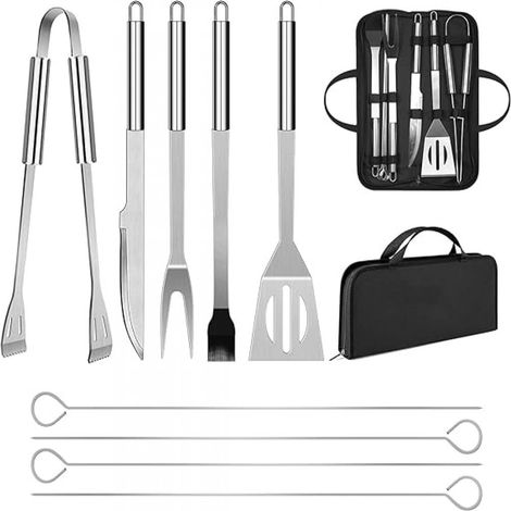 Ensemble d'Ustensiles de Barbecue en Acier Inoxydable, Accessoires Professionnels, Avec Sac de Transport (1/4)