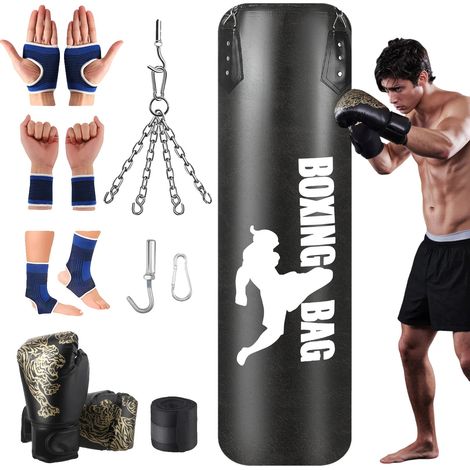 Sacco di sabbia da allenamento, accessori completi, pelle in microfibra resistente, A (1/2)
