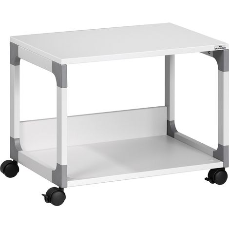Durable Mobile Multifunzione, Acciaio AntiGraffio, con 2 Mensole Regolabili, Grigio (1/5)