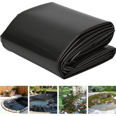Jiubiaz Liner pour bassin à poissons Épaisseur Matériau HDPE résistant aux UV et racines Imperméabilisation durable 3 x 4 m ,0.2mm (1/5)