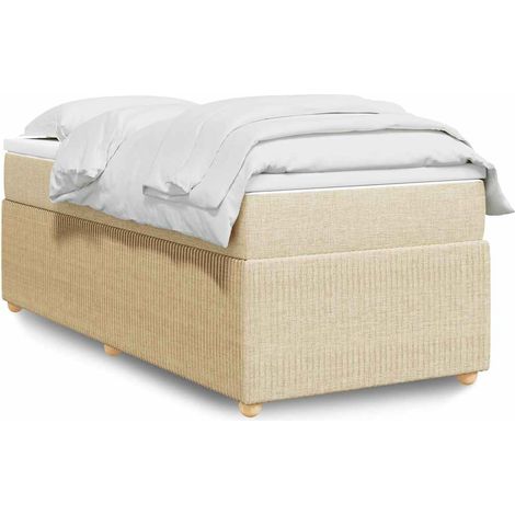 Boxspringbett mit Matratze Creme 90x200 cm Stoff
