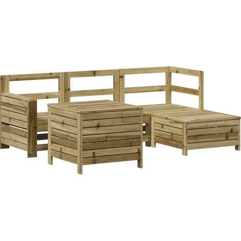Maison Exclusive - 5-tlg. Garten-Sofagarnitur Kiefernholz Imprägn