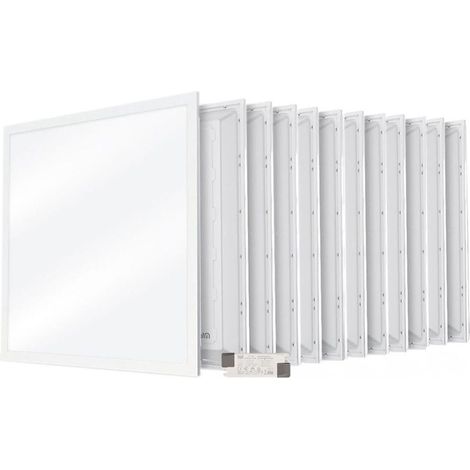 Set di 12 pannelli LED 600x600 40W Bianco naturale 4000K Trasformatore Eaglerise