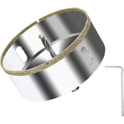 Punta a tazza diamantata da 100 mm – Punta per carotaggio per vetro, piastrelle, ceramica, marmo, granito – Profondità di taglio 30 mm (1/5)