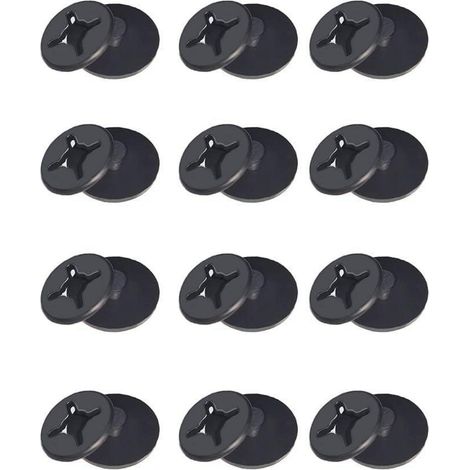 Boutons de fixation pour moustiquaire de fenêtre, sans perçage, noir, 12 pièces (1/4)