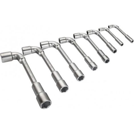BAHCO - Jeu de clés à pipe contre-coudées doubles, métriques, Dynamic-Drive 6x6 pans-8pc