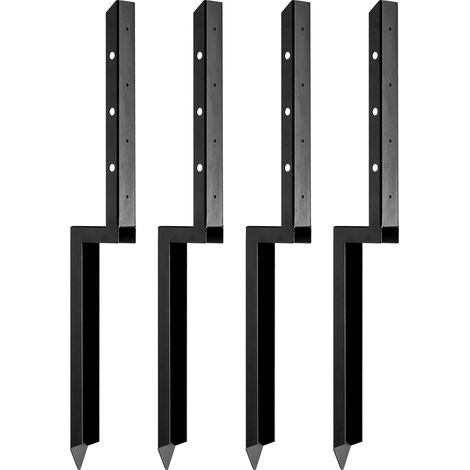 Mophorn Kit di Picchetti di Ancoraggi per Pali Recinzione, Picchetti di Supporto in Acciaio, Riparazione Inclinato Legno Rotto, Palo per Recinzione Avvolgente, Diametro Interno 51 x 51 mm 4 Pezzi (1/5)