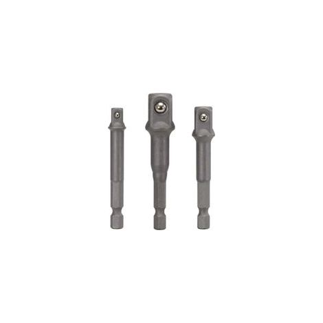 Jeu de 3 adaptateurs portedouilles  6 pans  1/4"  3/8"  1/2"