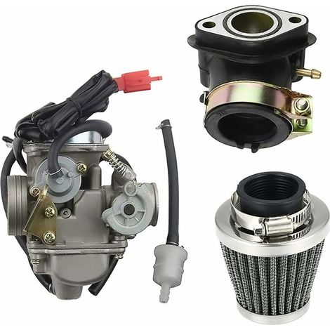 42mm Air Filter and Motorcycle PD24J 24mm Carburetor Intake Manifold Replacement for GY6 125 CC 150CC Go Kart Mopeds (1/5)