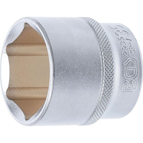 Bgs Technic – Douille 35 mm 6 pans Pro Torque carré 1/2 – Acier chrome vanadium – Traitement chromé mat – Conception cannelée pour meilleure prise - douillescarrede12127
