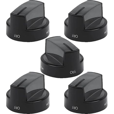 Boutons de cuisinière W10339442 (paquet de 5) compatibles avec les cuisinières à gaz Whirl-Pool WFG524SLAS2 et WFG524SLAW0. Remplace (1/5)