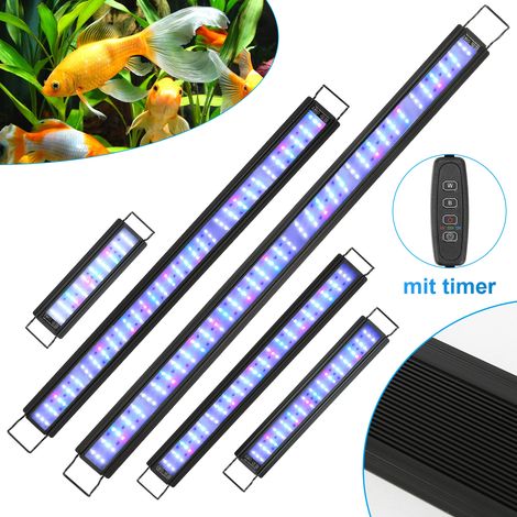 Randaco Lampada LED colorata per acquario con supporto e timer, illuminazione decorativa, 36W