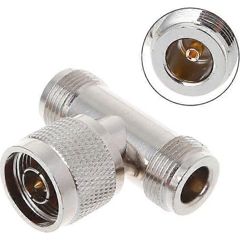 Adaptateur coaxial en T pour connecteur RF mâle de type T/N vers femelle 2N. (1/5)