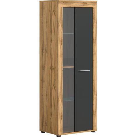 Jam citrine 1 porte vitrée gris, chêne décor. (1/5)