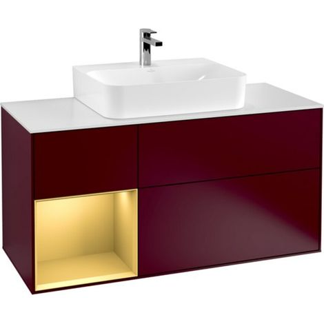 V&B Waschtischunterschrank Finion 120cm, Pl wh. m, Reg li gol m, Peo m (1/2)