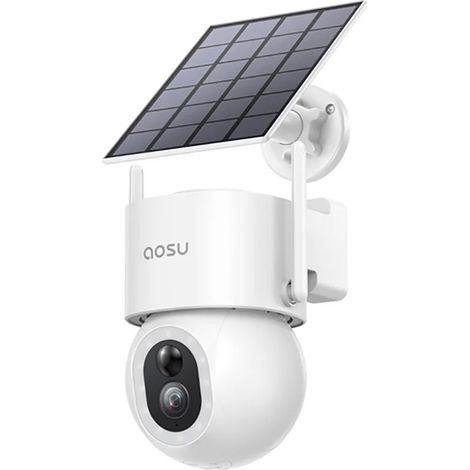 Caméra de Surveillance Solaire WiFi 5MP PTZ Sans Fil, Détection IA, Vision Nocturne Couleur, Audio Bidirectionnel, Caméra Extérieure Rechargeable (1/5)