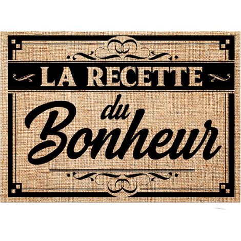 Set de table en toile de jute LA RECETTE DU BONHEUR