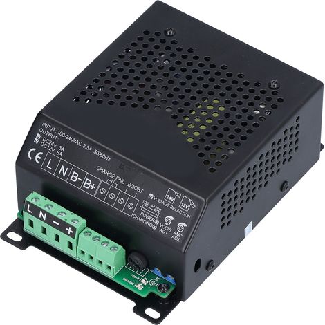 Chargeur intelligent 12V/24V double tension LBC2403-1206B pour batterie plomb-acide, démarreur moteur diesel, alimentation AC100-240V, charge flottante automatique, compatible véhicules et équipements (1/5)