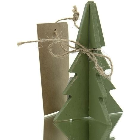 Boltze Weihnachtsdeko Tannenbaum Ceti S Mittelgrün 11,5 cm - Holz