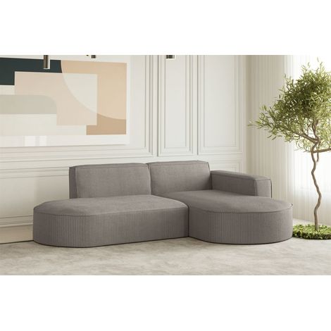 Ecksofa Designersofa PALMA XS in Stoff Scala Grau Ottomane Rechts (1/3)