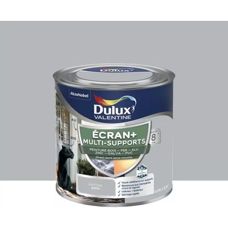Peinture DULUX VALENTINE Ecran+ Multi-supports Gris franc 0,25 L (1/4)