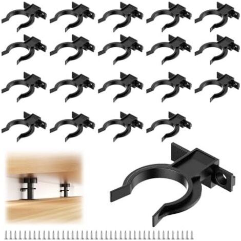 Lot de 20 Clips pour Plinthe Cuisine Avec 50 Vis et Tournevis - Support Salle Bain Pieds 32 à 36 mm (1/5)